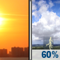 Tuesday: Mostly Sunny then Showers And Thunderstorms Likely