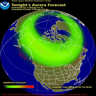 Auroral Viewline Forecast - Tonight